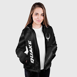 Куртка с капюшоном женская Quake metal game lines, цвет: 3D-черный — фото 2