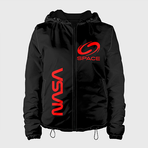 Женская куртка Nasa space red logo / 3D-Черный – фото 1