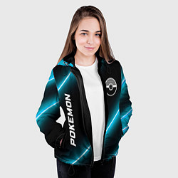 Куртка с капюшоном женская Pokemon неоновые лампы, цвет: 3D-черный — фото 2