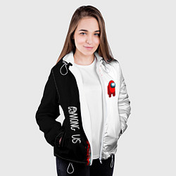 Куртка с капюшоном женская Among us предатель, цвет: 3D-белый — фото 2