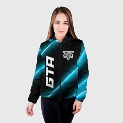 Куртка с капюшоном женская GTA неоновые лампы, цвет: 3D-черный — фото 2