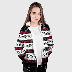 Куртка с капюшоном женская Кокопелли индейцев хайда, цвет: 3D-белый — фото 2