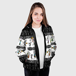 Куртка с капюшоном женская Кокопелли - боги индейцев хайда, цвет: 3D-черный — фото 2