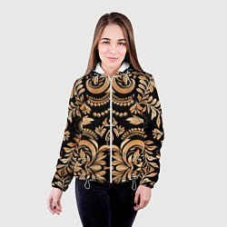 Куртка с капюшоном женская Славянский этнический узор, цвет: 3D-белый — фото 2
