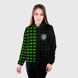 Куртка с капюшоном женская Skoda pattern geometry, цвет: 3D-черный — фото 2