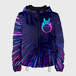Куртка с капюшоном женская Totoro neon blast lines, цвет: 3D-черный
