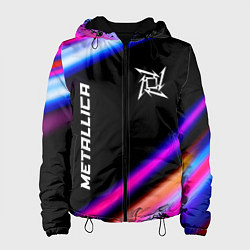 Куртка с капюшоном женская Metallica neon rock lights, цвет: 3D-черный