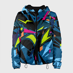 Куртка с капюшоном женская Настоящая абстракция, цвет: 3D-черный