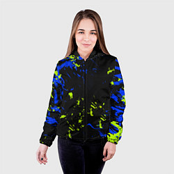 Куртка с капюшоном женская Абстрактный узор с концепцией, цвет: 3D-черный — фото 2
