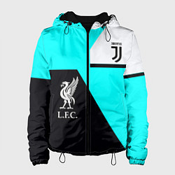 Куртка с капюшоном женская Juventus x Liverpool geometry, цвет: 3D-черный