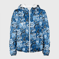 Куртка с капюшоном женская Африканские барабанщицы, цвет: 3D-белый
