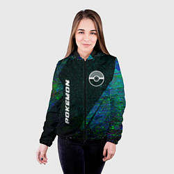 Куртка с капюшоном женская Pokemon glitch blue, цвет: 3D-черный — фото 2