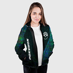 Куртка с капюшоном женская Pokemon glitch blue, цвет: 3D-черный — фото 2