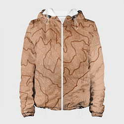 Куртка с капюшоном женская Старая карта неизвестного мира, цвет: 3D-белый