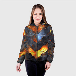 Куртка с капюшоном женская Горящая чешуя, цвет: 3D-черный — фото 2