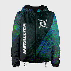 Куртка с капюшоном женская Metallica glitch blue, цвет: 3D-черный
