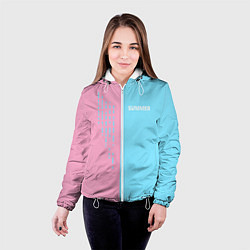 Куртка с капюшоном женская Summer-pink and blue, цвет: 3D-белый — фото 2