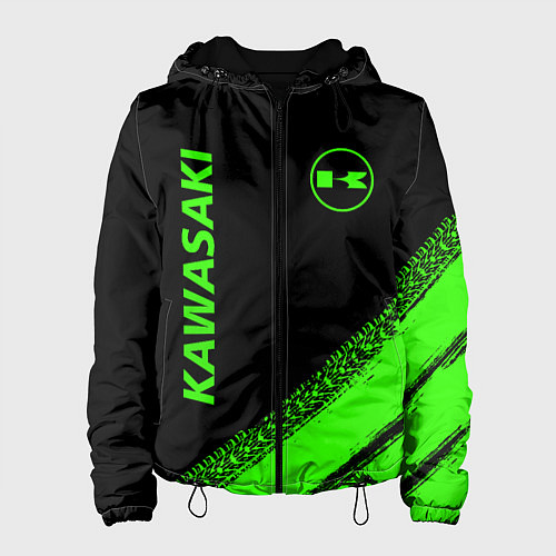 Женская куртка Kawasaki - logo / 3D-Черный – фото 1
