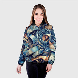 Куртка с капюшоном женская Джинсовая рванина - модный тренд, цвет: 3D-черный — фото 2