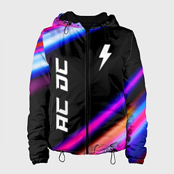Куртка с капюшоном женская AC DC neon rock lights, цвет: 3D-черный