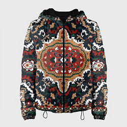 Куртка с капюшоном женская Роскошный индийский ковер, цвет: 3D-черный