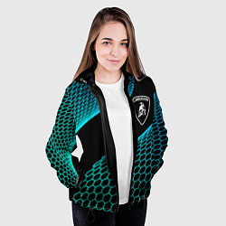 Куртка с капюшоном женская Lamborghini electro hexagon, цвет: 3D-черный — фото 2