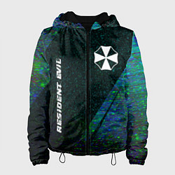 Куртка с капюшоном женская Resident Evil glitch blue, цвет: 3D-черный