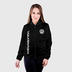 Куртка с капюшоном женская Volkswagen logo white, цвет: 3D-черный — фото 2