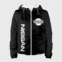 Куртка с капюшоном женская Nissan logo white auto, цвет: 3D-белый