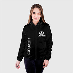 Куртка с капюшоном женская Lexus white logo auto, цвет: 3D-черный — фото 2