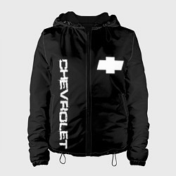 Куртка с капюшоном женская Chevrolet white logo auto, цвет: 3D-черный