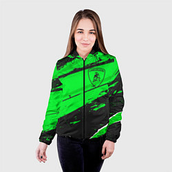 Куртка с капюшоном женская Lamborghini sport green, цвет: 3D-черный — фото 2
