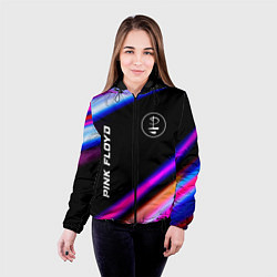 Куртка с капюшоном женская Pink Floyd neon rock lights, цвет: 3D-черный — фото 2