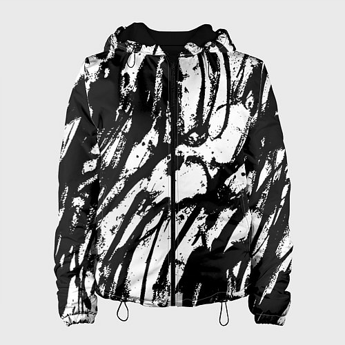 Женская куртка Чёрно-белая абстракция: нейросеть / 3D-Черный – фото 1