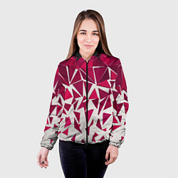 Куртка с капюшоном женская Яркий абстрактный узор для спорта, цвет: 3D-черный — фото 2