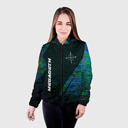 Куртка с капюшоном женская Megadeth glitch blue, цвет: 3D-черный — фото 2