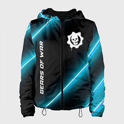 Куртка с капюшоном женская Gears of War неоновые лампы, цвет: 3D-черный