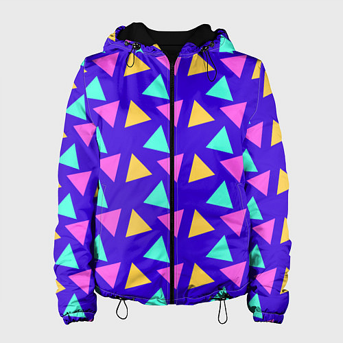 Женская куртка Треугольники паттерн / 3D-Черный – фото 1