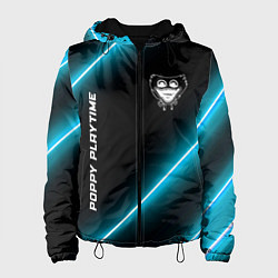 Куртка с капюшоном женская Poppy Playtime неоновые лампы, цвет: 3D-черный