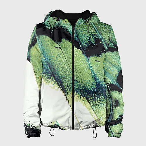 Женская куртка Зелено-черные пятна на светлом / 3D-Черный – фото 1
