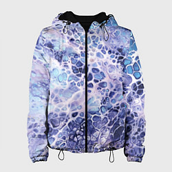 Куртка с капюшоном женская Абстракция текстура воды и мрамора, цвет: 3D-черный