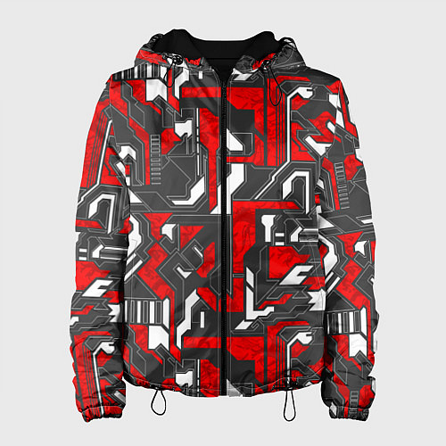 Женская куртка Абстракция геометрический паттерн / 3D-Черный – фото 1