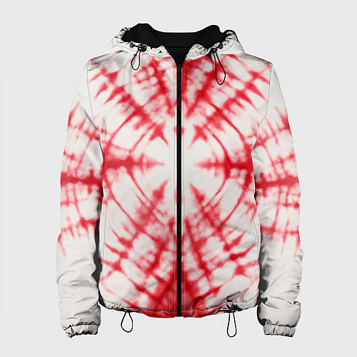 Женская куртка Тай-дай бело-красный / 3D-Черный – фото 1