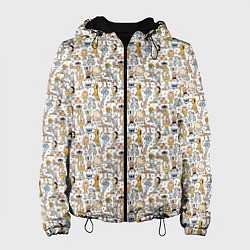 Куртка с капюшоном женская Человечки и монстры, цвет: 3D-черный