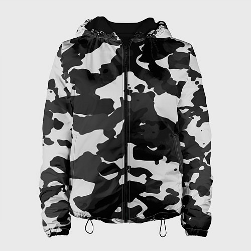 Женская куртка Камуфляж серый / 3D-Черный – фото 1