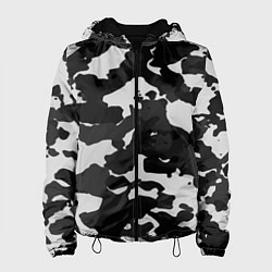 Куртка с капюшоном женская Камуфляж серый, цвет: 3D-черный