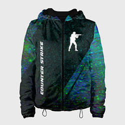 Куртка с капюшоном женская Counter Strike glitch blue, цвет: 3D-черный