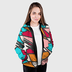 Куртка с капюшоном женская Забавная геометрия, цвет: 3D-черный — фото 2