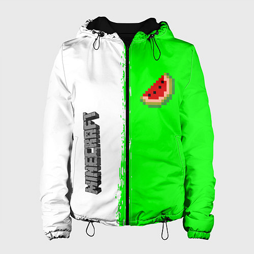 Женская куртка Minecraft colors green game / 3D-Черный – фото 1