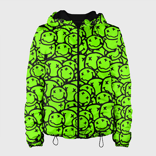 Женская куртка Nirvana green logo smile / 3D-Черный – фото 1